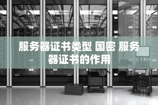 服务器证书类型 国密 服务器证书的作用