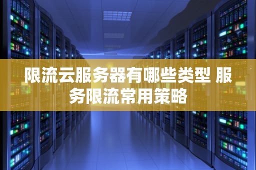 限流云服务器有哪些类型 服务限流常用策略