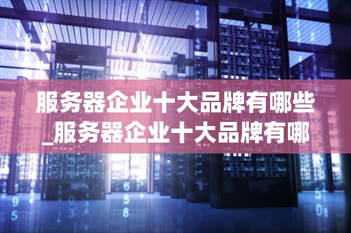 服务器企业十大品牌有哪些_服务器企业十大品牌有哪些企业_服务器企业十大品牌及其影响力分析