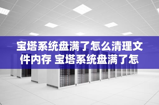 宝塔系统盘满了怎么清理文件内存 宝塔系统盘满了怎么清理文件内存空间