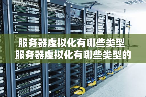 服务器虚拟化有哪些类型 服务器虚拟化有哪些类型的