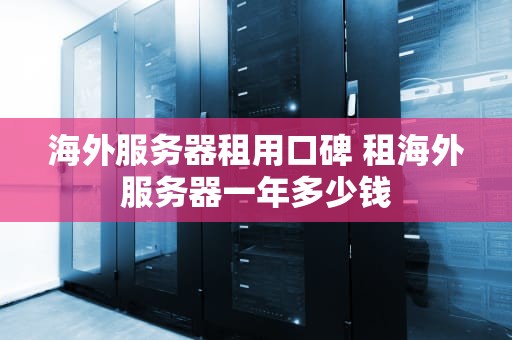 海外服务器租用口碑 租海外服务器一年多少钱