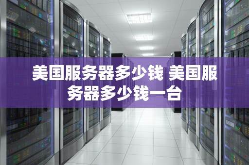 美国服务器多少钱 美国服务器多少钱一台