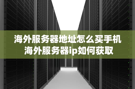 海外服务器地址怎么买手机 海外服务器ip如何获取