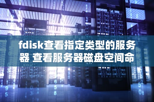 fdisk查看指定类型的服务器 查看服务器磁盘空间命令