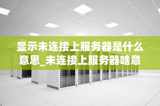 显示未连接上服务器是什么意思_未连接上服务器啥意思_理解“未连接上服务器”的含义及其解决方法