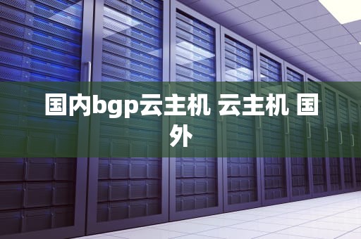 国内bgp云主机 云主机 国外