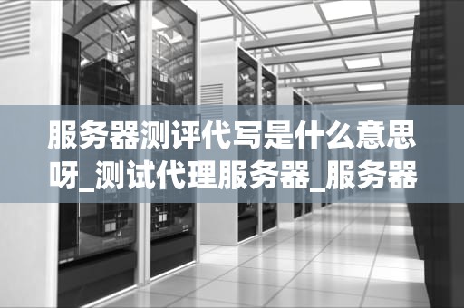 服务器测评代写是什么意思呀_测试代理服务器_服务器测评代写：理解与实践