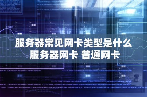 服务器常见网卡类型是什么 服务器网卡 普通网卡