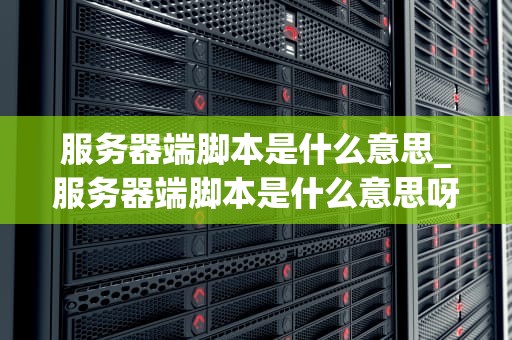 服务器端脚本是什么意思_服务器端脚本是什么意思呀_服务器端脚本的深入理解与应用
