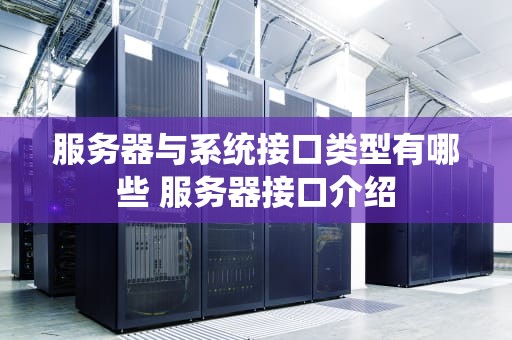 服务器与系统接口类型有哪些 服务器接口介绍