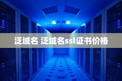 泛域名 泛域名ssl证书价格