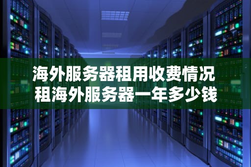 海外服务器租用收费情况 租海外服务器一年多少钱