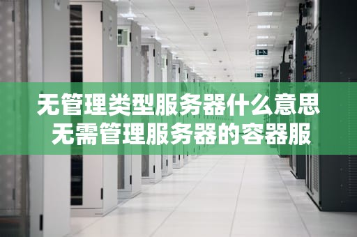 无管理类型服务器什么意思 无需管理服务器的容器服务
