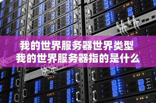 我的世界服务器世界类型 我的世界服务器指的是什么