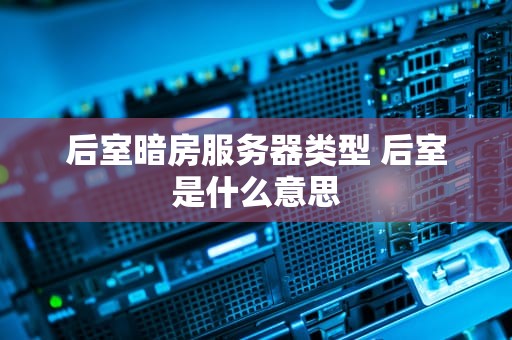 后室暗房服务器类型 后室是什么意思