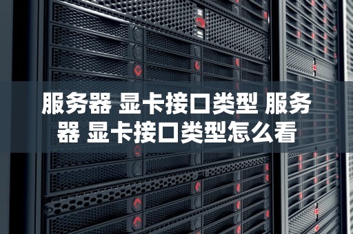 服务器 显卡接口类型 服务器 显卡接口类型怎么看
