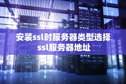 安装ssl时服务器类型选择 ssl服务器地址