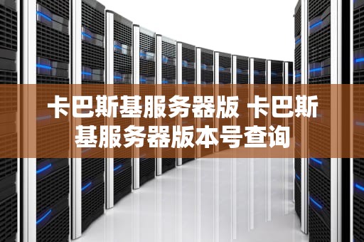 卡巴斯基服务器版 卡巴斯基服务器版本号查询