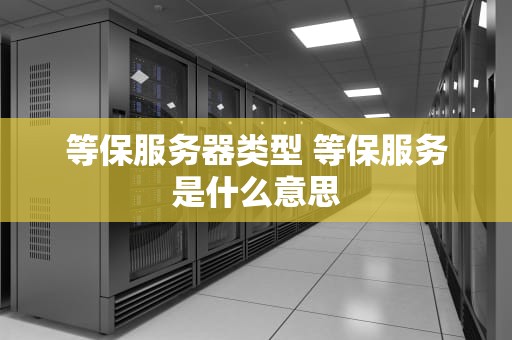 等保服务器类型 等保服务是什么意思