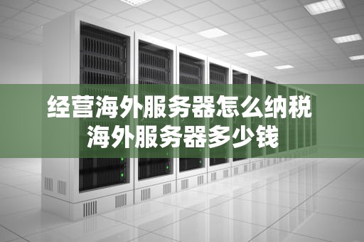 经营海外服务器怎么纳税 海外服务器多少钱