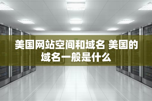 美国网站空间和域名 美国的域名一般是什么
