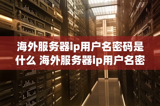 海外服务器ip用户名密码是什么 海外服务器ip用户名密码是什么意思