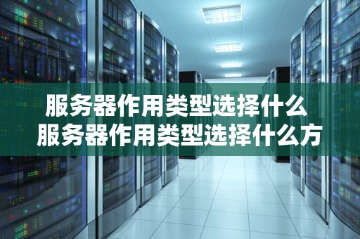 服务器作用类型选择什么 服务器作用类型选择什么方式