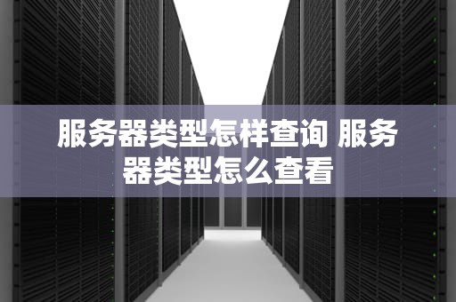 服务器类型怎样查询 服务器类型怎么查看