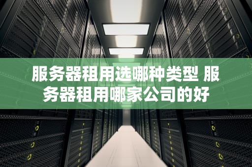 服务器租用选哪种类型 服务器租用哪家公司的好