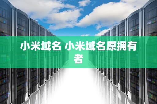 小米域名 小米域名原拥有者