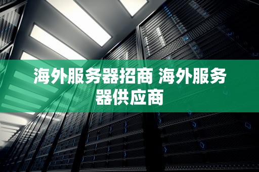 海外服务器招商 海外服务器供应商