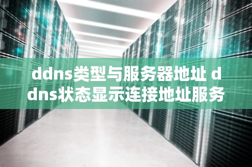 ddns类型与服务器地址 ddns状态显示连接地址服务器失败