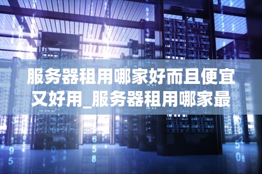 服务器租用哪家好而且便宜又好用_服务器租用哪家最好_服务器租用哪家好？便宜又好用的选择