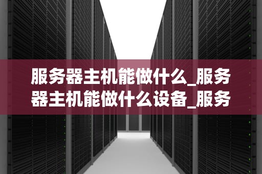 服务器主机能做什么_服务器主机能做什么设备_服务器主机的功能与应用