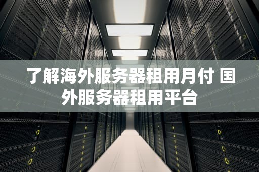 了解海外服务器租用月付 国外服务器租用平台