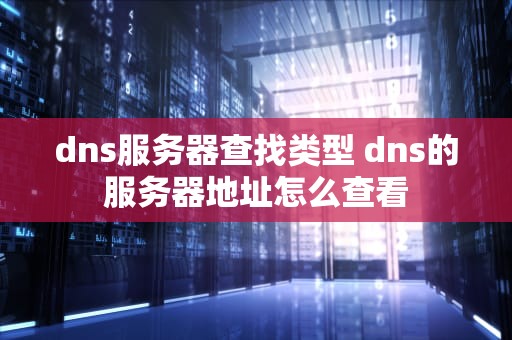 dns服务器查找类型 dns的服务器地址怎么查看