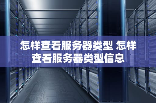 怎样查看服务器类型 怎样查看服务器类型信息