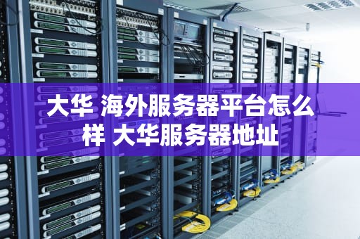 大华 海外服务器平台怎么样 大华服务器地址