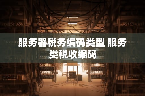服务器税务编码类型 服务类税收编码