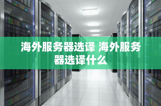 海外服务器选译 海外服务器选译什么