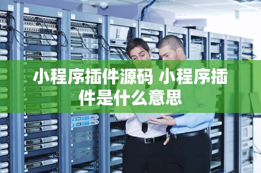 小程序插件源码 小程序插件是什么意思