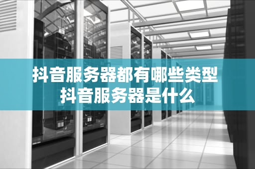 抖音服务器都有哪些类型 抖音服务器是什么