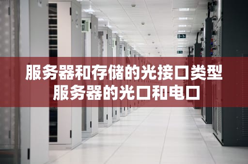 服务器和存储的光接口类型 服务器的光口和电口