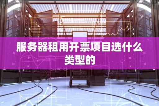 服务器租用开票项目选什么类型的