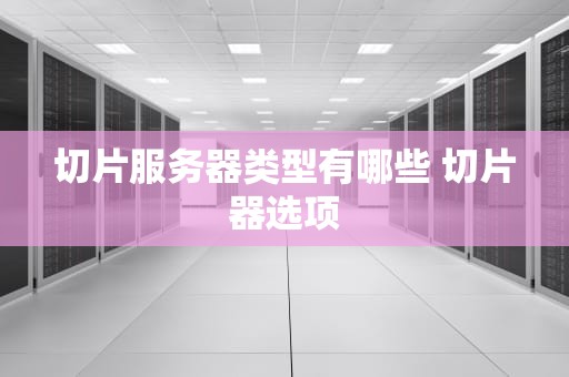 切片服务器类型有哪些 切片器选项