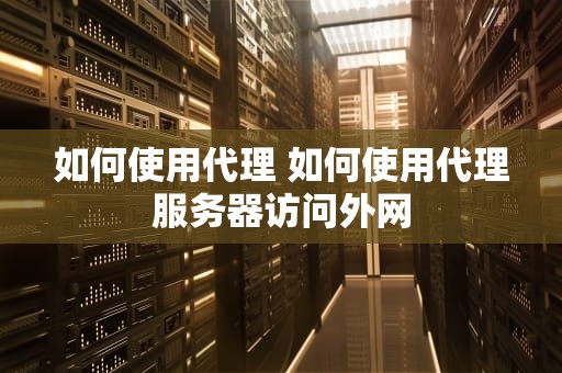 如何使用代理 如何使用代理服务器访问外网