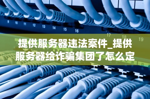 提供服务器违法案件_提供服务器给诈骗集团了怎么定罪_服务器违法案件的探讨与反思