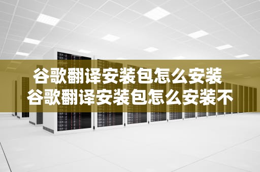 谷歌翻译安装包怎么安装 谷歌翻译安装包怎么安装不了