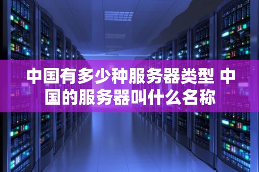 中国有多少种服务器类型 中国的服务器叫什么名称
